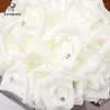 Fleurs de mariage Lovegrace White mousse Roses Brideal Bridesmaids Bouquets Silk Silk Mariage Home Floral Decor Bouquet