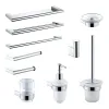 Pappershållare Robe Hook Thandduk Rackhylla Svål Dispenser Tumbler Cup Holder Badrumstillbehör Chrome