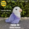 Plyschdockor riktig peony papegoja hög trovärdighet kärleksfird plyshie budgie peluche livräddande fågelfyllande djur simulering leksak j240410