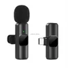 Microfoni K9 Mini Lavalier microfono portatile audio e video di registrazione video Wireless Adatto per iPhone Typec iPad Gaming Phoneq1