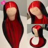 13x4 Lace Frontal Human Hair Wig ombre Red Red Brésilien Remy Brésilien Perruques pour femmes noires