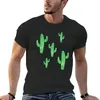 Men's Polos Linocut Cacti #2 Green T-Shirt Animal Prinfor Boys Korean Fashion T Shirt Men