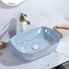 Novo pias de banheiro pintadas à mão chinesas, bacia de bancada da bacia doméstica Bacia de banheiro da bacia criativa Cerâmica Bacia de lavagem cerâmica