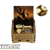 Film titanic mon coeur ira sur une boîte de musique dorée mécanique en bois amour musical box de femme romantique petite amie anniversaire cadeaux