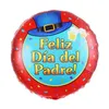 5pcs von 18-Zoll spanischen glücklichen Vatertag Luftballons Feliz Dia Super Dad Helium Balloons Vater Vater Mutter Party Dekoration