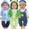 Puppenbaby Kleidung Einhorn Kitty Frog Fit 43 cm geborenen Babypuppen 17 Zoll wiedergeborenes Babypuppen -Kleidung Jumpers Rompers Doll Accessoires