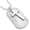 Pendant Necklaces Jewelry Men's Necklace Army Style Cross Tags Dog Tag Alloy With 68cm Chain