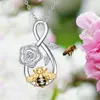 Ny personlig oändlig kärlek Rose Little Bee Colorful Pendant Necklace Animal Jewelry