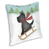 Oreiller écossais terrier couvre canapé décor de décoration de Noël de chariot à chien de chariot à lancer 45x45 Bureau décoratifs taies d'oreiller