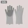 Wash Dishes with Rubber Gloves. Double Side Household Silicone Cleaning Gloves Latex Gloves Rubber Gloves Dish Washing Gloves