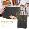 25 PCS Bolsa de presente Ramadan Kraft Paper Bag com Handles Wedding Festival Bolsas de Presente de Festival de Natal