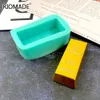 Gold Brick Shape Silicone Moule Cake Decorating Tools Chocolate Handmade Soap Candle Gold Bar Shape Fondant Moule F0964JT