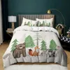 Animal Duvet Cover Set Queen Cute African Animal Print Twin Bedding Set Microfiber Colorful Jungle Animals Zoo Party Quilt Cover