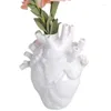 Vases Vase Heart for Home Decor White and Black Céramique Flower Plant Flower Pot Body Body Sculpture Pot de bureau