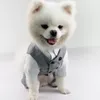 Tuxedo de cachorro Tuxedo para pequeno colete formal de smoking de raça média com roupas de cachorro de gravata borbole
