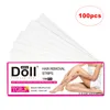 50 / 100pcs Élimination des poils de tissu de carrosserie non tissés Retirer les rouleaux de papier ciré Épilation de cheveux de haute qualité Epilator Strip Paper Roll