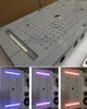 スクリーンタッチLEDコラムシャワーモダンレインシャワーシステムサーモスタットミキサー大きな滝マッサージdoucheスパパネル5 funtcions