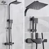 Robinet de salle de bain pavillon de douche de pluie noire