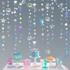 Opalizujące syreny Banery pod przyjęciem urodzinowym Wiszące Dekoracje Bubble Bubble Starfish Bańki Holograficzne Garlands Decor