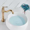 Rozin Antique Messingbecken Wasserhahn 5 Farben Deck montiertes Badezimmer Kran Langes Ausguss Toilette Waschbecken Heißer Kaltmixer Hahn