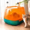 Top-Interry de plástico Gato Box de arena a prueba de salpicaduras Cajón de baño Cajón de baño Pequeño Suministro de arena con bolas de juguete H