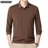 Men's T Shirts Men Shirt Tops Long Sleeve For Spring Solid Color Male Fashion Casual Plus Size 3XL 4XL 100kg Black White Brown 00417