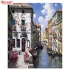 Venedik, İtalya şehir manzarası, 5d elmas nakış boyama tam yuvarlak matkap diy mozaik dekor