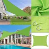 420d Verde al aire libre Garden impermeable Sunshade Sail Anti-UV Patio de la piscina de la piscina con la red del rectángulo de la cuerda