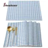 White Blue Plaid Table Runner Hotel Wedding Decor Table täcker Juldekor Kök middag bordduk