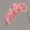 Decorative Flowers 100CM 9 Heads Silk Butterfly Orchid Phalaenopsis Wedding Floral Bouquet Artificial Plants Fake Home Vase Decor