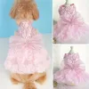 Pink Dog Wedding Dress Bridal Costume Puppy Princess Dresses For Small Dogs Luxury Clothes Pomeranian Chihuahua 240402