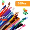 100pcs Çok renkli şönil Boru Temizleyicileri Çocuklar Peluş Çubuk Çocukların Eğitim Oyuncakları DIY Yaratıcı Okul Projeleri