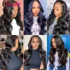 Perstar Body Wave Lace Front Human Hair Wigs for Women Indian Hair Body Wave Wigs Preucked 13x4 Lace Frontal Wig 180％密度