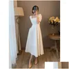 Urban Sexy Dresses Party Elegant Annual Meeting Dress S Women Basic Square Neck Chic French Design Style Black White Long Maxi Drop De Dheli