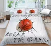 3D basketbal Koning Queen Duvet Cover Sport Theme Set voor kinderen Tieners Boys Bal Game Slaapkamer Decor Soft Coverter Cover