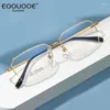 Lunettes de soleil Frames 55 mm hommes Pure Titane Eyeglass Gold Half Grasses Frame Myopie Anti-réflexion Optique Progression Progression Progression