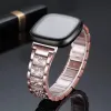 Metal Pink Bling Armband för Fitbit Sense 2/ Versa 3 Band Watch Strap Replacement Bling Watchband för Fitbit Versa 4 Sense Band