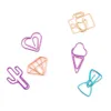 10pcs Hollow Out Metal Bookmark Clip Diamonds Ice Cream Camera Binder Clips Notes LETTRE PAPE CUPPORME BOOKMARD