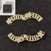 Broche de marque Hot Star Brand Brooch 18k Gold Letter Pins broches Bijoux Men Femmes Incru