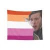 Tapisseries Jerma pointant sur le drapeau lesbien Tapestry Decor Nordic Home Aesthetics for Room