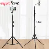 Tripodi 1.2/1.6/2.1M Portable Aluminium Telefono DSL DSL Tripod Stand State Mount Digital Tripod Support LED LED LIGHT per iPhone