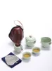 Cup Tea Set Portable Suit Kung Fu Ceramic Travel Set Chinese Retro Fair Cup Hide Cup Tea Pot and Cup Set Storage Organization