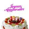 Franchis de gâteau français personnalisés joyeux anniversaire gâteau topper mariage anniversaire de fête décor de gâteau joyeuux anniversaire