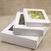 20pcs Boîte en papier Kraft DIY avec fenêtre Boîte d'emballage cadeau de la Saint-Valentin Boîte de Noël à la maison à la maison