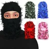 Y2k broderad baraklava full skidmask mode stickad camo huvudbonader unisex y2k stickad hatt vinter vindtät kvinnor mens mask 240410