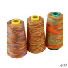 3000ヤードグレイデントレインボーポリエステル刺繍縫製糸ステッチヤーンランダムに色