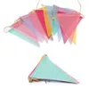 4m 12st Colorful Jute Linen Triangle Pull Flags Födelsedag Bunting Christmas Party Wedding Banners Candy Bar Vintage Home Decor