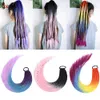 Pelucas coloridas de coloridas Cabalas de caballo de cabello Cabello de cabello bandas de goma Beauty Beak Bands Headwear Camiseta sintética Ponytails de cabello