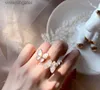 Anéis de designer de marca vanfeff de ponta para mulheres 925 Sterling Silver Diamond Inclaid Double Butterfly Ring feminino Branco natural Senior Brand Designer Jóias