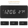 Face Single LED Digital Clock Clock Bedrow Labed Lable Watch Digital Wooden Smart Alarm Clock Desktop Powered USB Powered